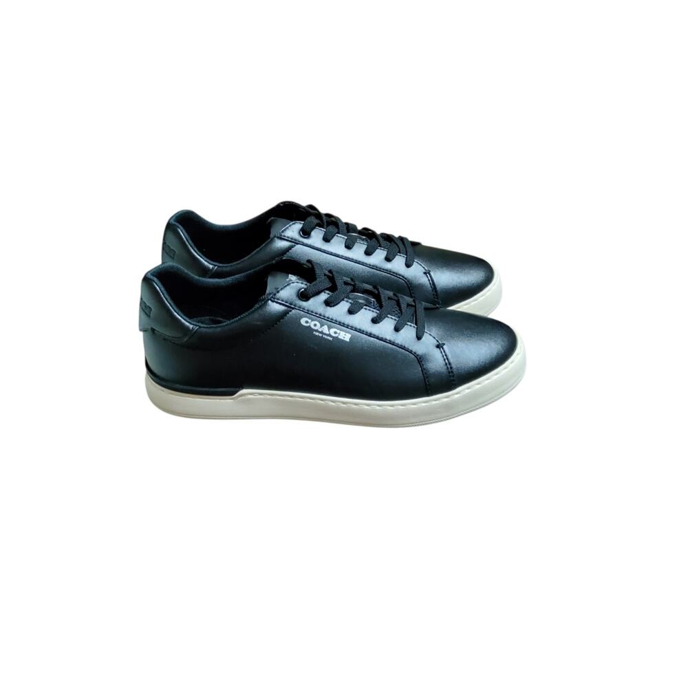 NEW COACH CLIP MEN'S LOW TOP COURT LEATHER SNEAKERS BLACK G4950 SIZE 10